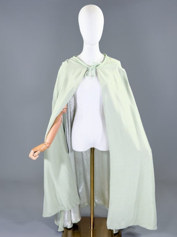 Vintage Satin Back Woven Cape Jacket Cloak (1 of 9)
