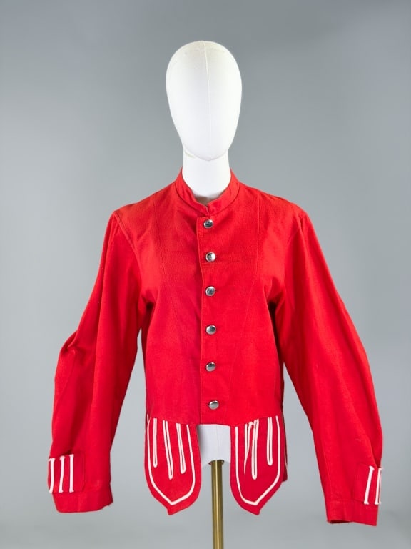 Antique Cotton Military Button Front Jacket Top (1 of 9)