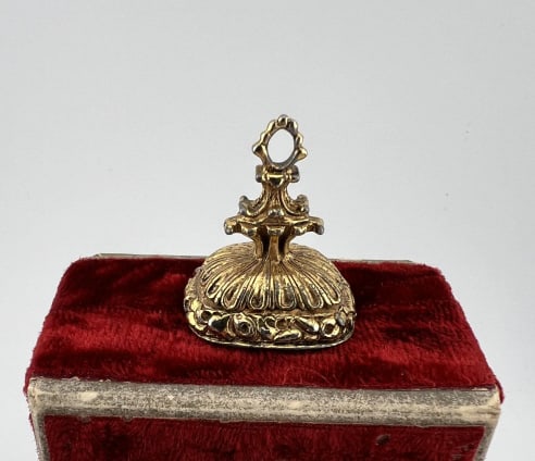 Large Scale Georgian Style Seal Stamp Fob Pendant: Large Scale Georgian Style Seal Stamp Fob Pendant. Measures 1.25 inches in length.