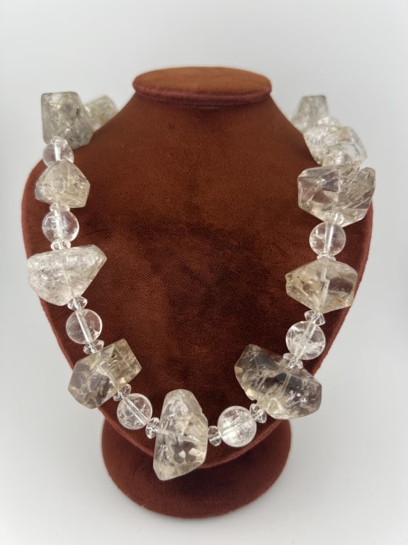 Rock Crystal & Herkimer Diamond Bead Necklace (1 of 7)
