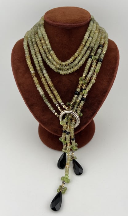 Triple Strand Faceted Peridot Bead Necklace Strand (1 of 7)