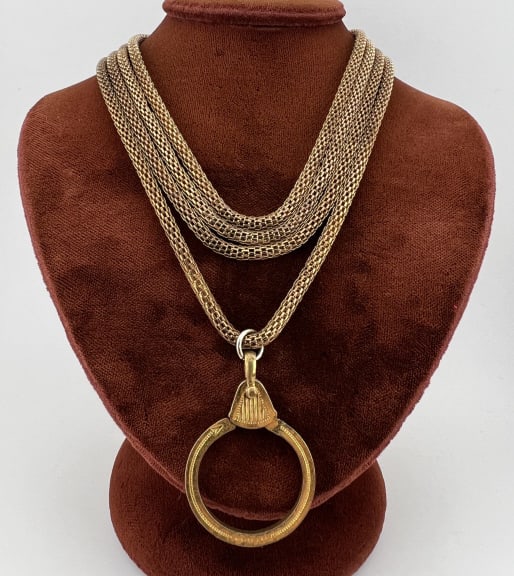 Estate Articulated Necklace Chain w Spring Ring (1 of 6)