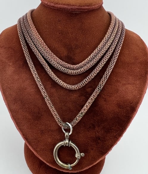 Estate Articulated Necklace Chain w Spring Ring (1 of 6)