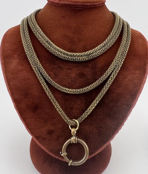 Estate Articulated Necklace Chain w Spring Ring (1 of 8)