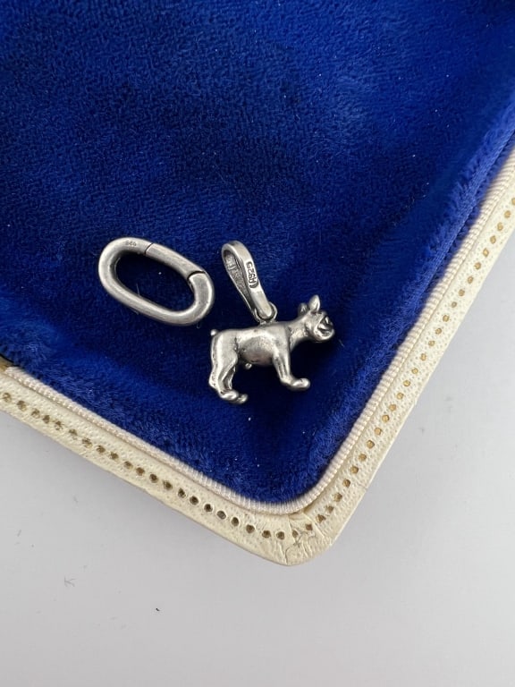Sterling Dog Pendant & Sterling Carabiner Clasp (1 of 5)