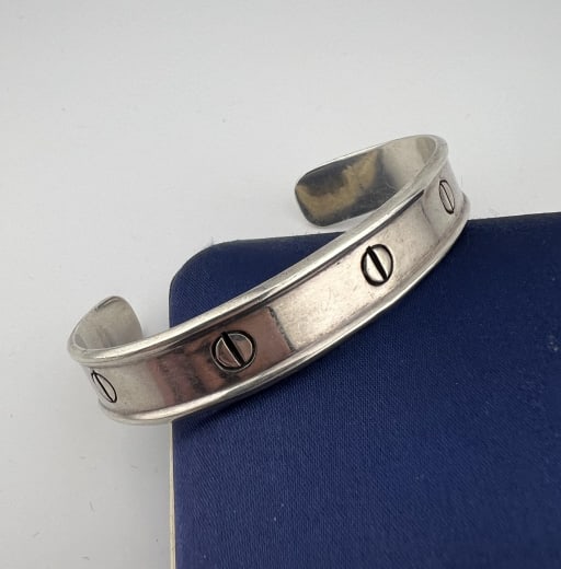 Sterling Silver Cuff Bracelet Love Bracelet Style (1 of 7)