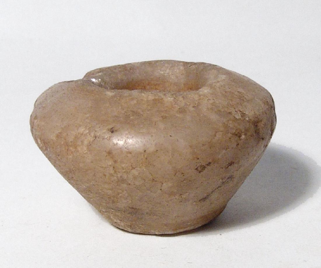 Egyptian squat alabaster kohl vessel, Old Kingdom (1 of 5)