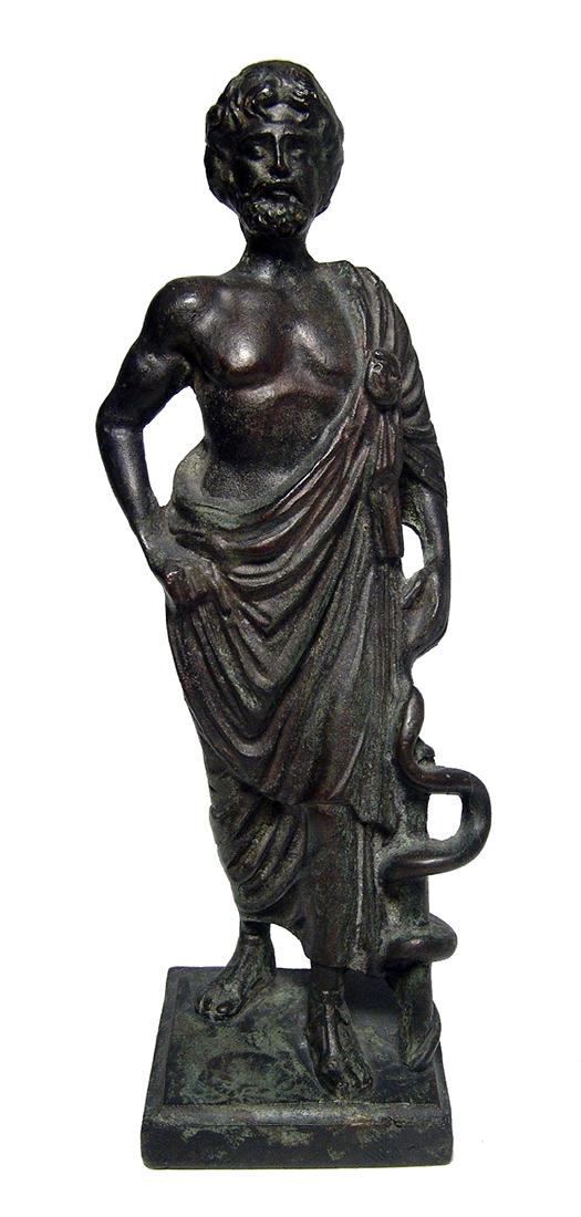 Fantastic 20th Century bronze sculpture of Asclepius (1 of 4)