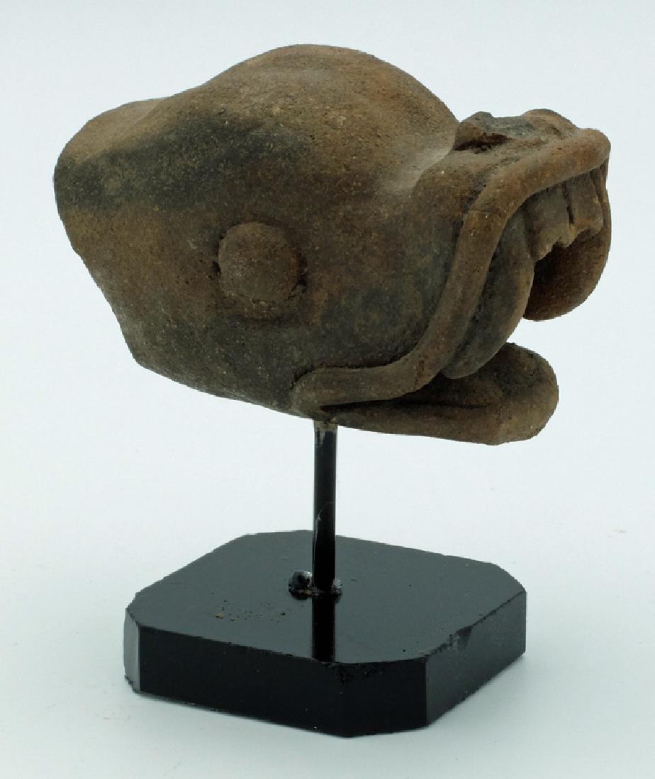 Large Mixtec or Aztec serpent head from Mexico (1 of 3)