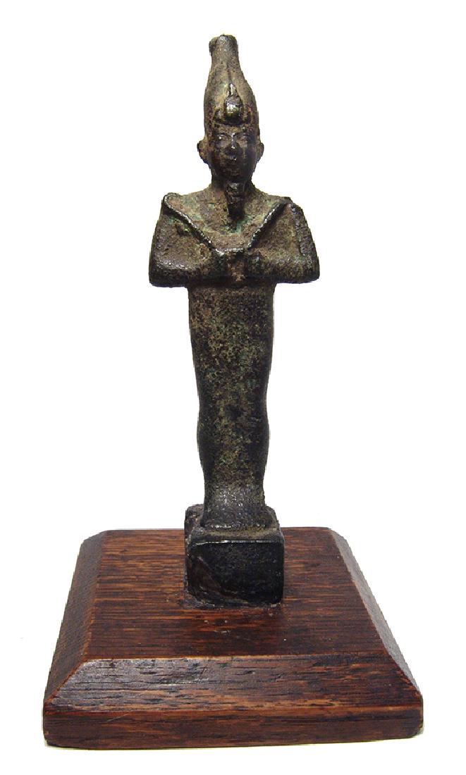 An attractive Egyptian bronze figure of Osiris, Late (1 of 5)