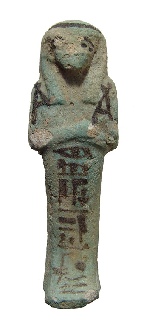 Nice 22nd Dynasty Egyptian bicolor faience ushabti (1 of 3)