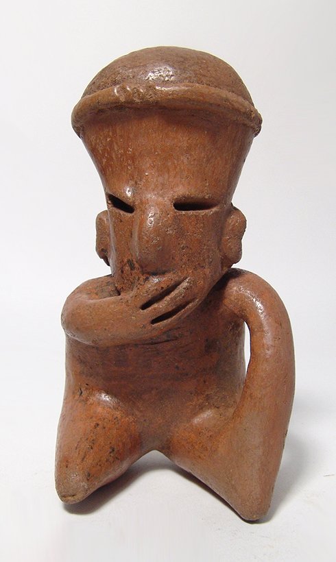 An attractive Nayarit seated figure, West Mexico (1 of 4)