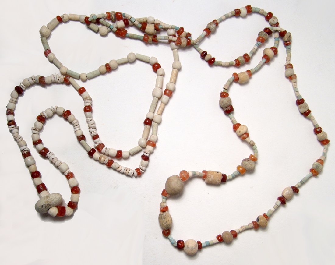 2 Parthian/Sasanian faience and stone beaded necklaces (1 of 3)