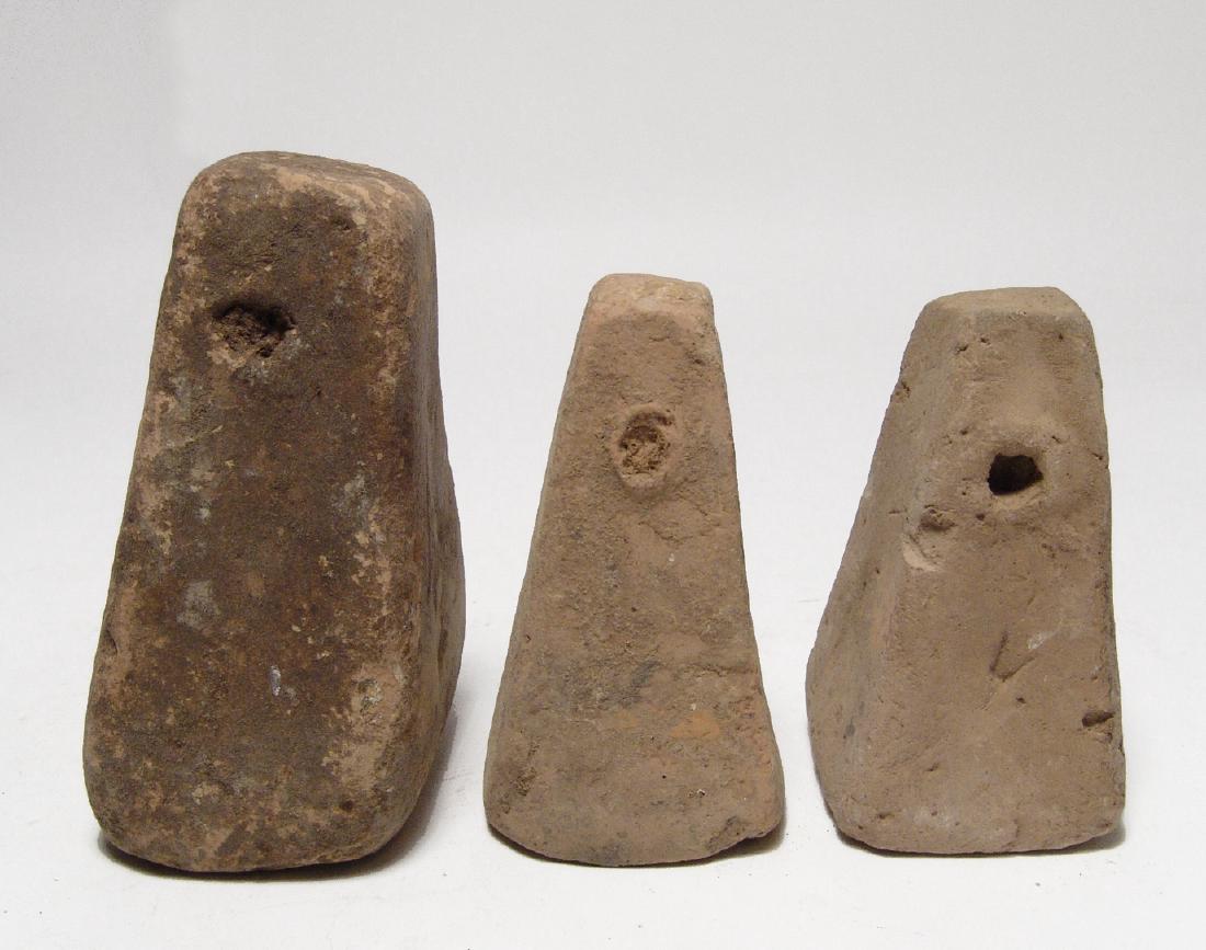 Trio of very large Greek pyramidal loom weights (1 of 1)