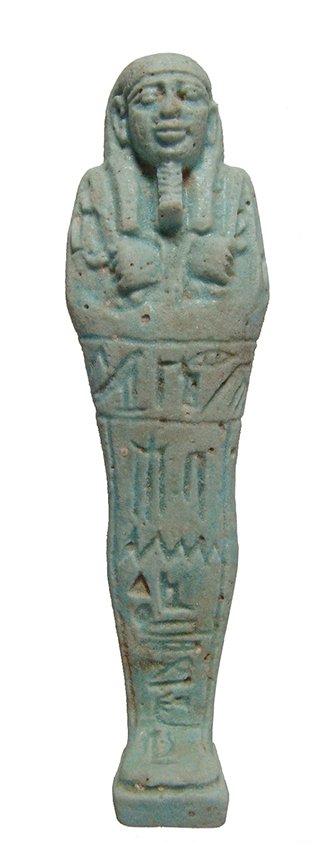 A beautiful Egyptian light blue glazed faience ushabti (1 of 3)