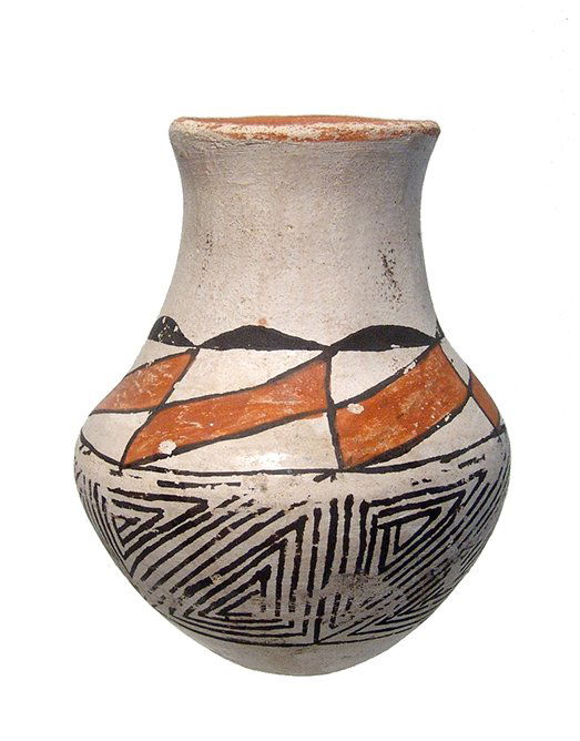 A handsome Pueblo Acoma painted jar (1 of 3)