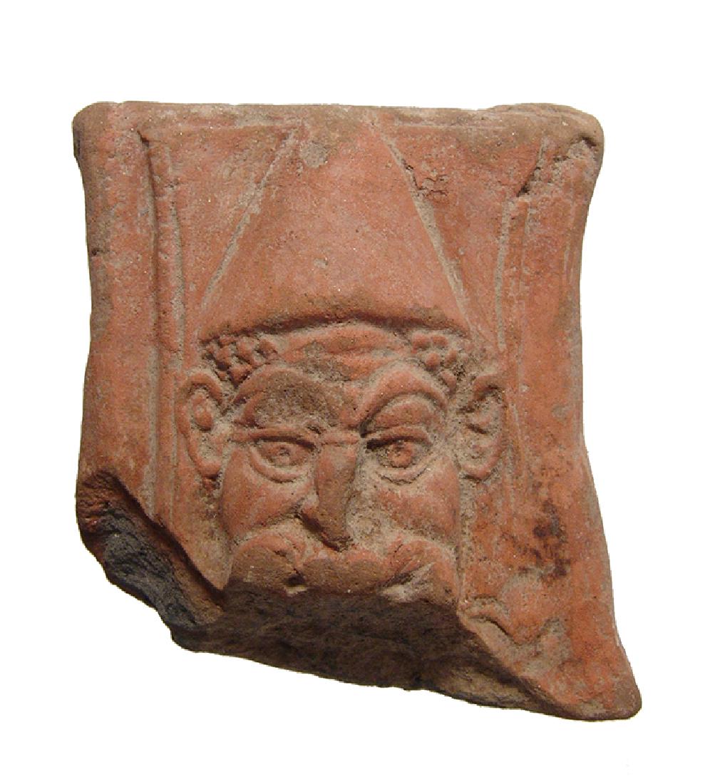 Roman-Egyptian pot-support depicting Papposilenos (1 of 3)