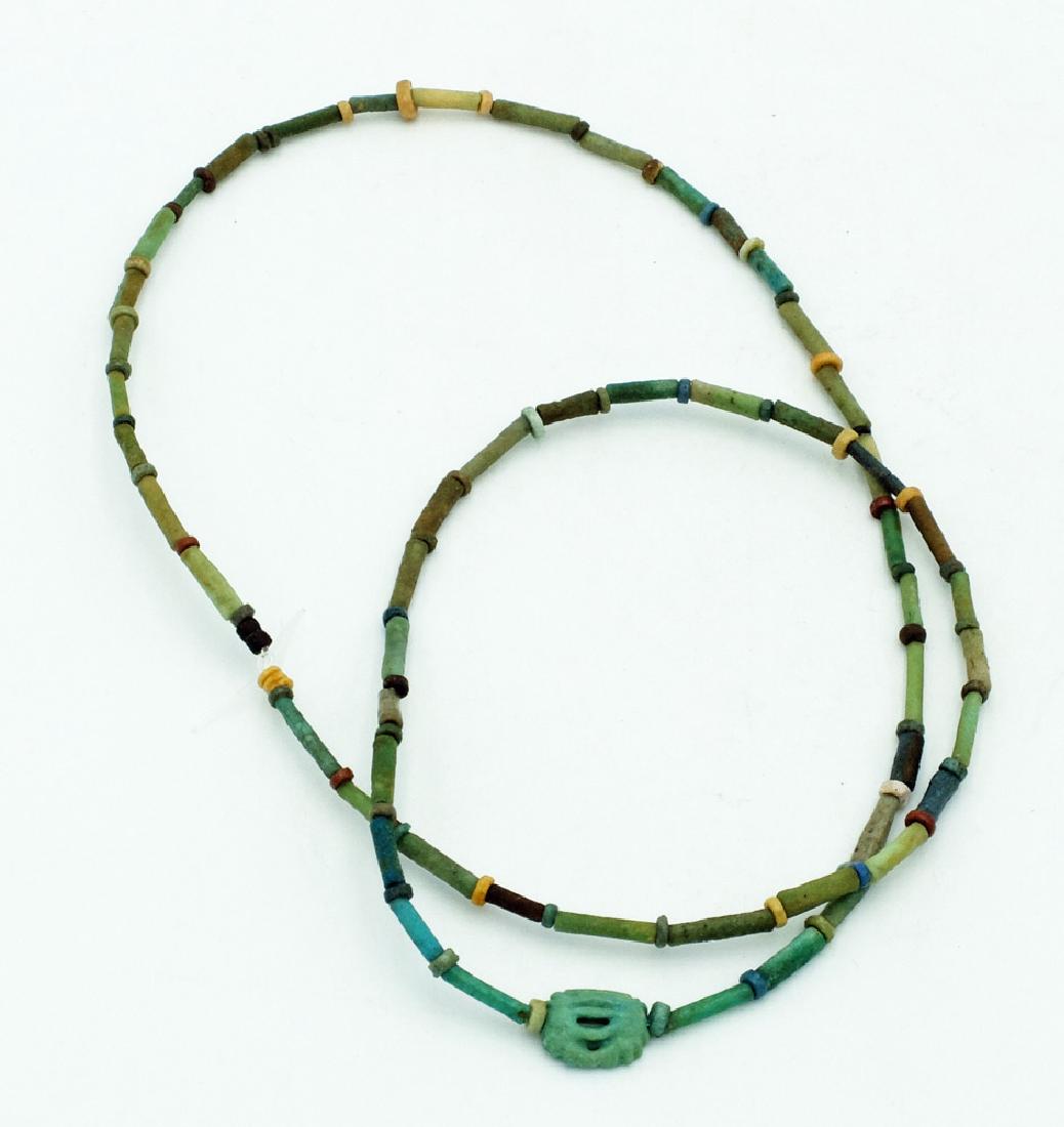 A nice Egyptian faience bead necklace, Late Period (1 of 3)