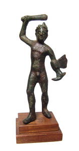 An attractive Etruscan bronze figure of Herakles