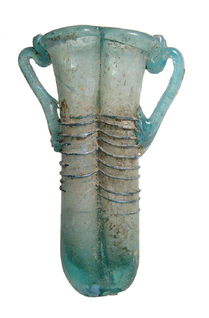 A beautiful Roman blue glass double unguentarium (1 of 3)