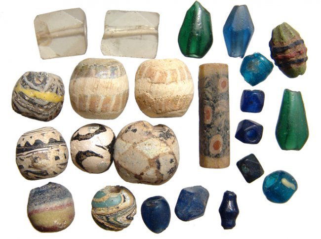 A group of 23 mixed glass beads, Roman - Islamic (1 of 1)