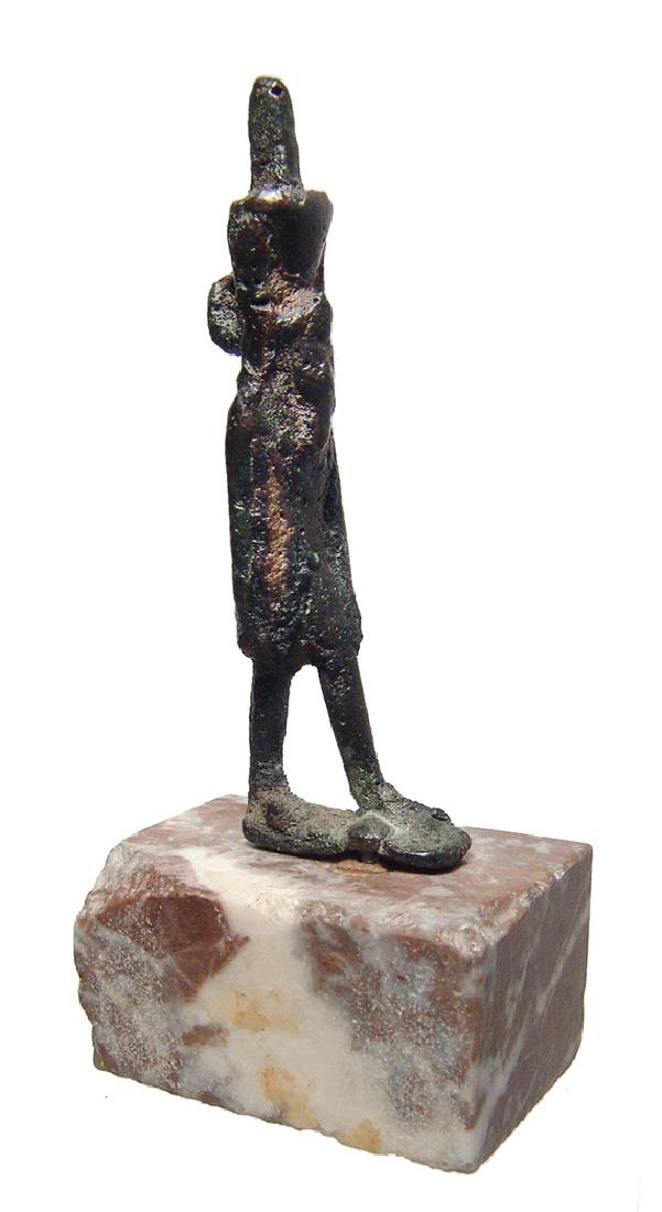 An Egyptian bronze figure of Nefertum, Late Period (1 of 4)