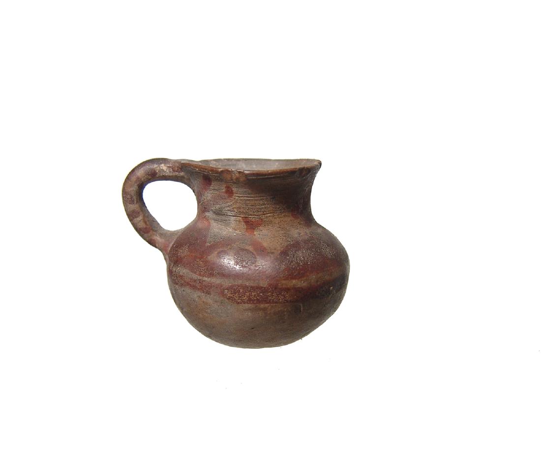 A cute miniature Pre-Columbian handled jar (1 of 3)
