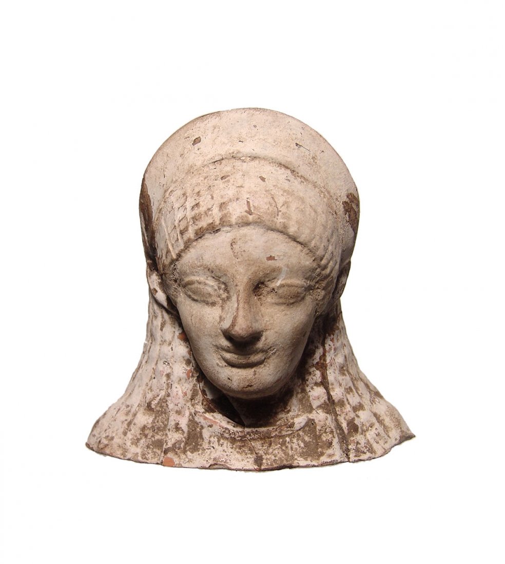 A beautiful Etruscan terracotta head of Kore (1 of 5)