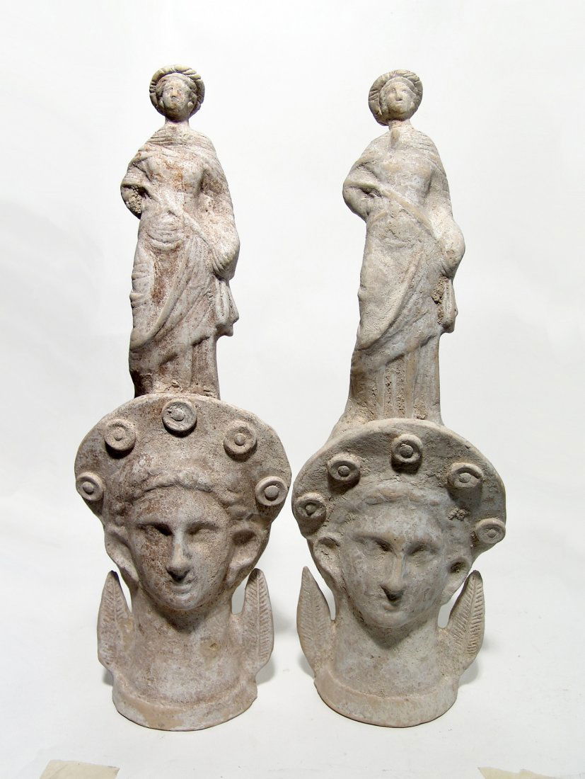 A pair of large Canosan figural vases, Apulia (1 of 6)