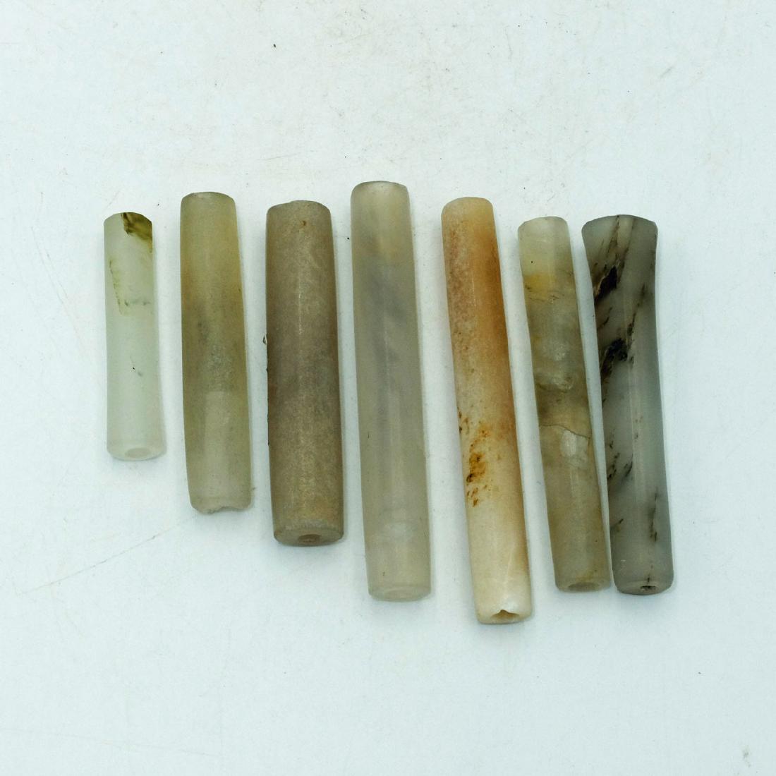 Group of 7 Calima crystal tube beads from Colombia (1 of 1)