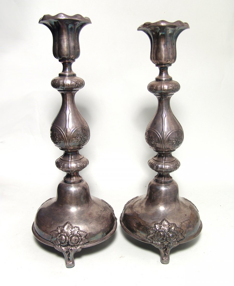 A pair of Jewish Sabbath candlesticks (1 of 2)