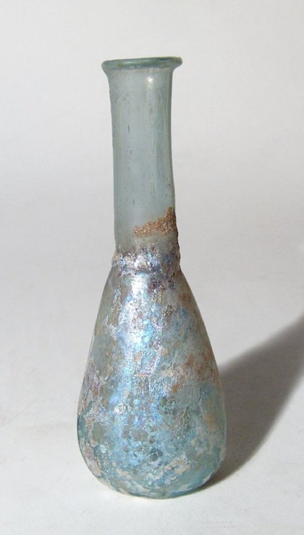 A Roman light blue glass unguentarium (1 of 3)