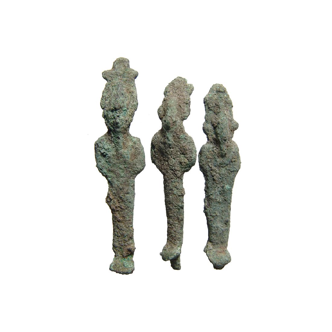 A group of 3 bronze figures of Osiris (1 of 2)