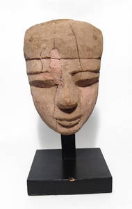 A nice Egyptian wooden mummy mask, Late Period