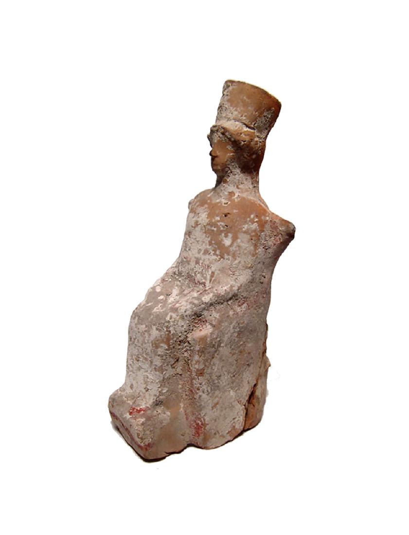 A Greek terracotta figure of seated Kybele (1 of 4)