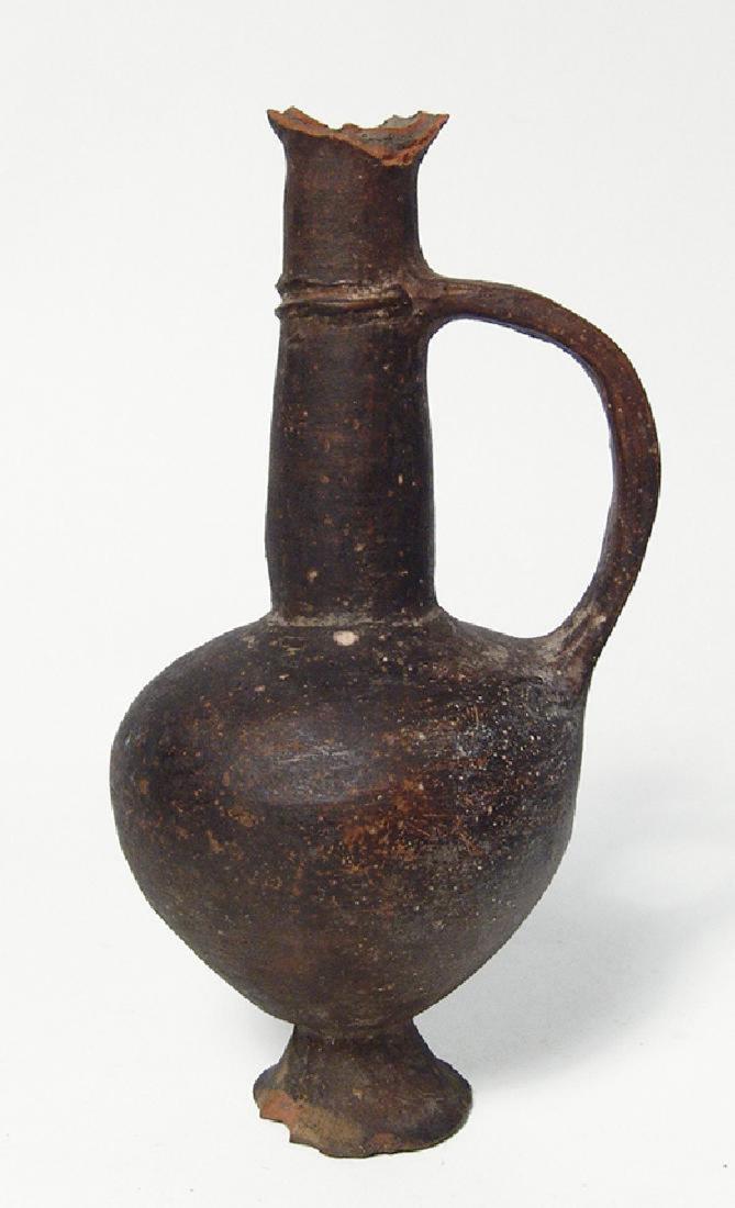 A Cypriot base ring juglet or 'bilbil' (poppy flask) (1 of 3)