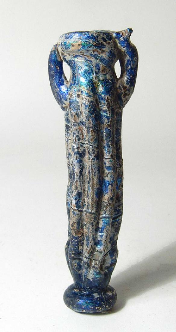 Late Roman - Byzantine cobalt blue cosmetics container (1 of 5)