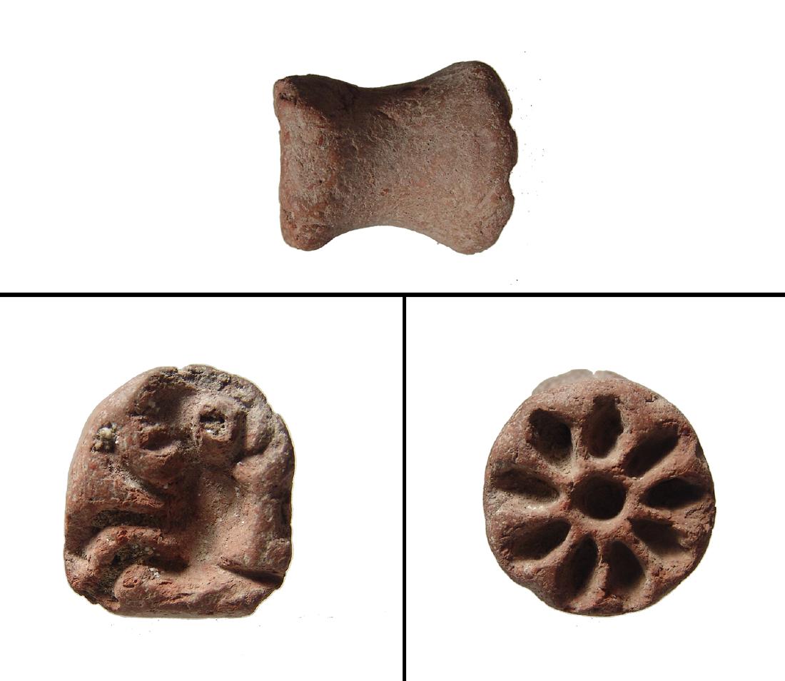 A double-sided terracotta stamp seal, Mesopotamia (1 of 1)