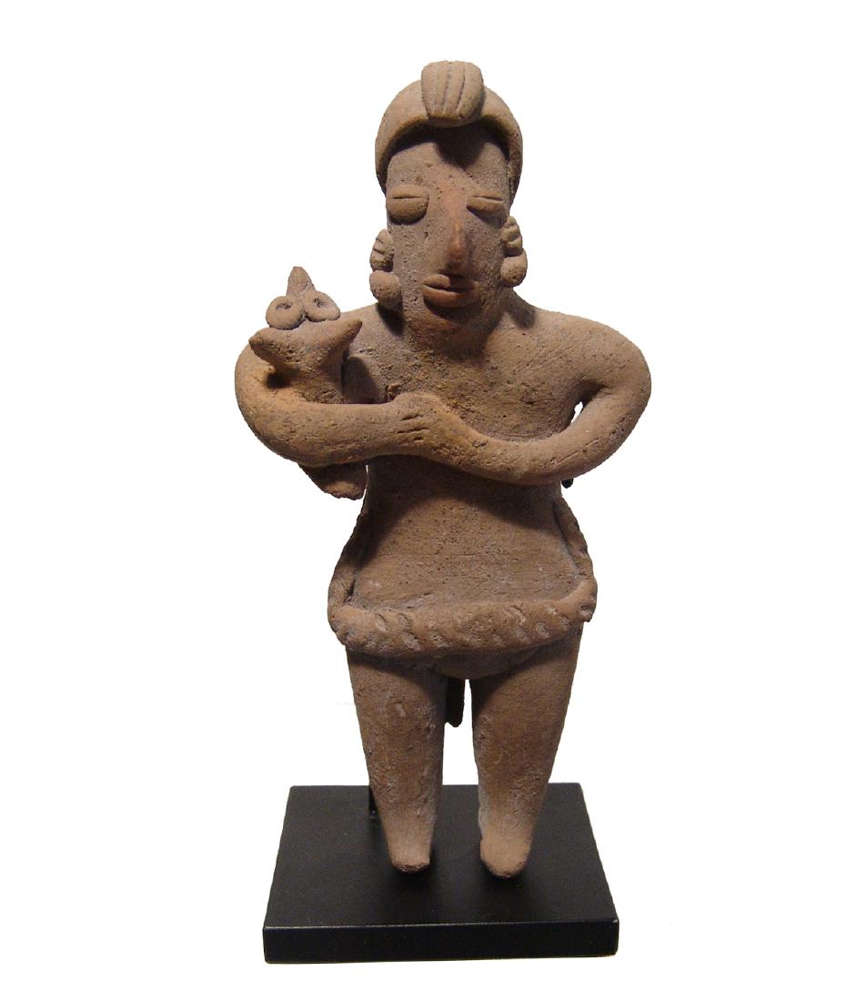A handsome Colima figure holding a dog, West Mexico (1 of 4)