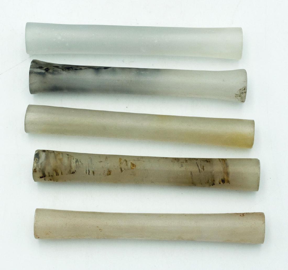 5 excellent Calima crystal tube beads from Colombia (1 of 1)