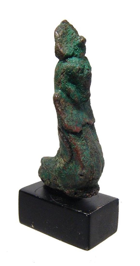 A rare Egyptian bronze human-headed cobra (1 of 4)