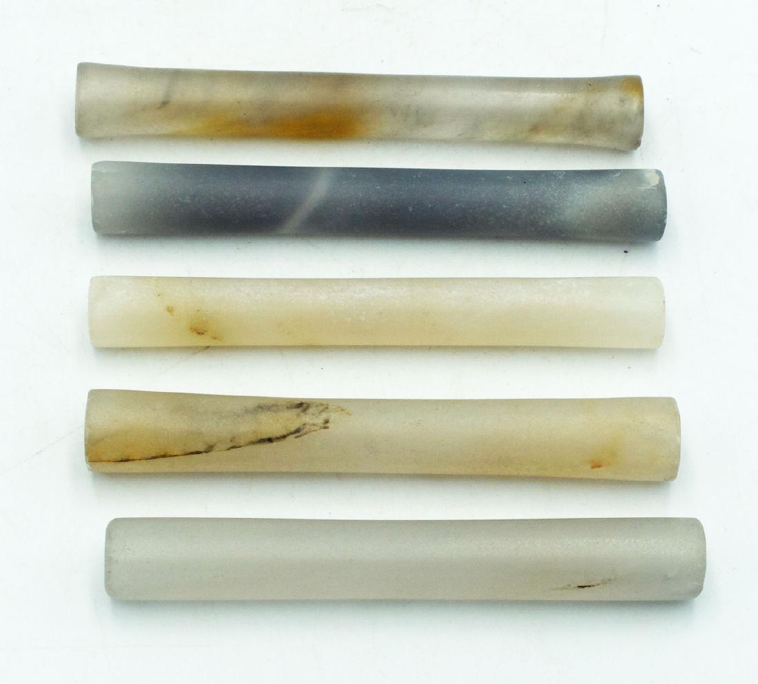 Group of 5 Calima crystal tube beads from Colombia (1 of 1)