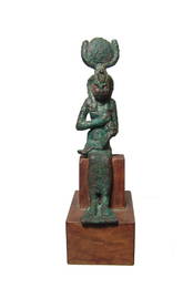 A nice Egyptian bronze figure of Isis, Late Period