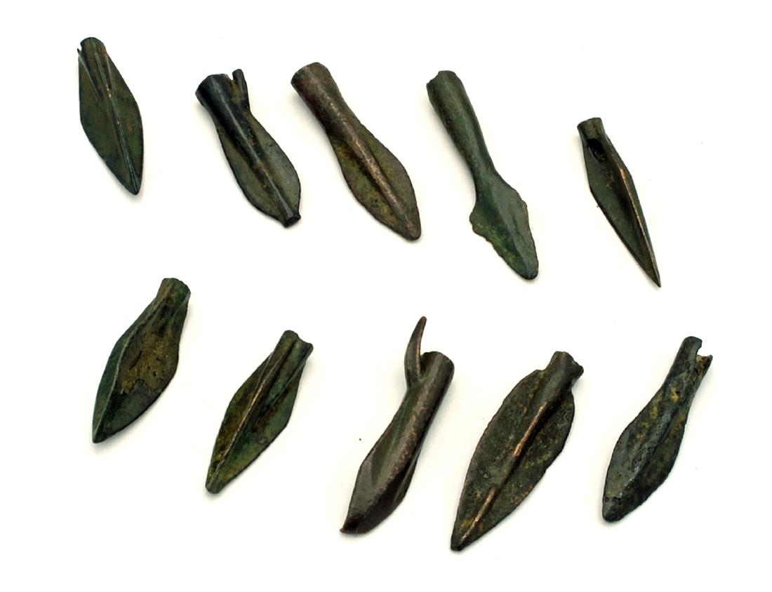 A group of 10 large Greek and Persian arrowheads (1 of 1)