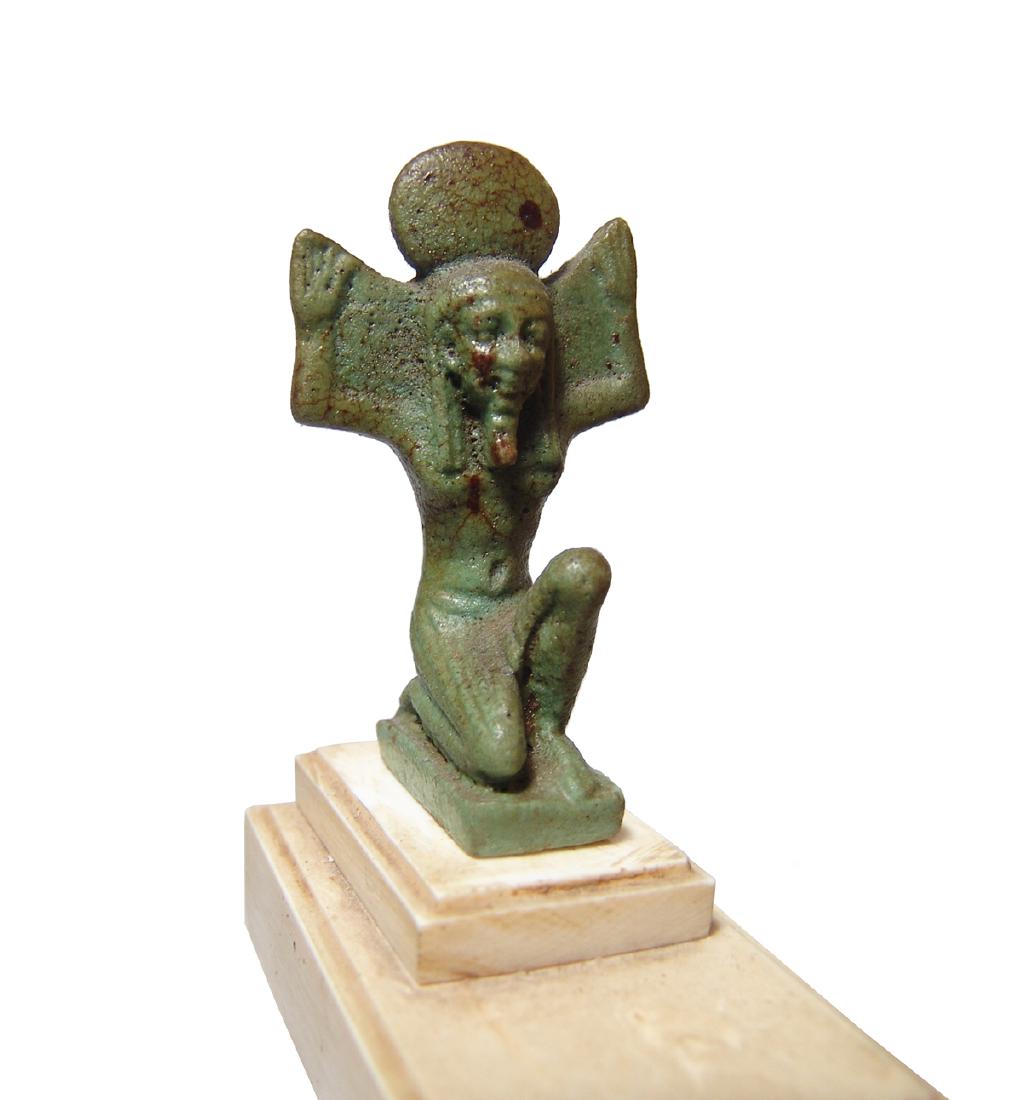 Large and attractive Egyptian faience amulet of Shu (1 of 4)