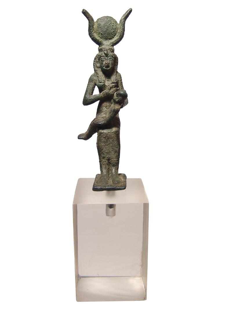 A large, well-preserved Egyptian bronze figure of Isis (1 of 4)