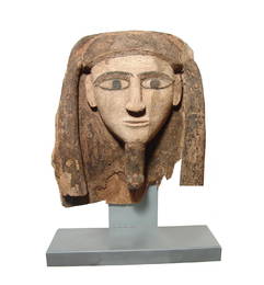 Wonderful Egyptian wood 'mummy' mask, Late Period