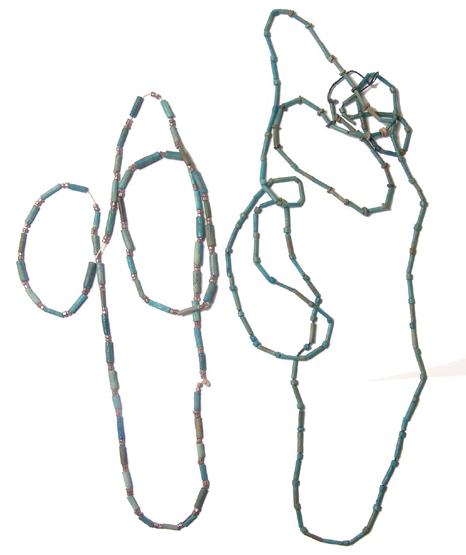A pair of long Egyptian beaded necklaces (1 of 3)
