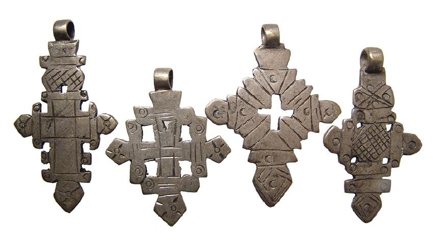 A lot of 3 Ethiopian silver crosses (1 of 2)