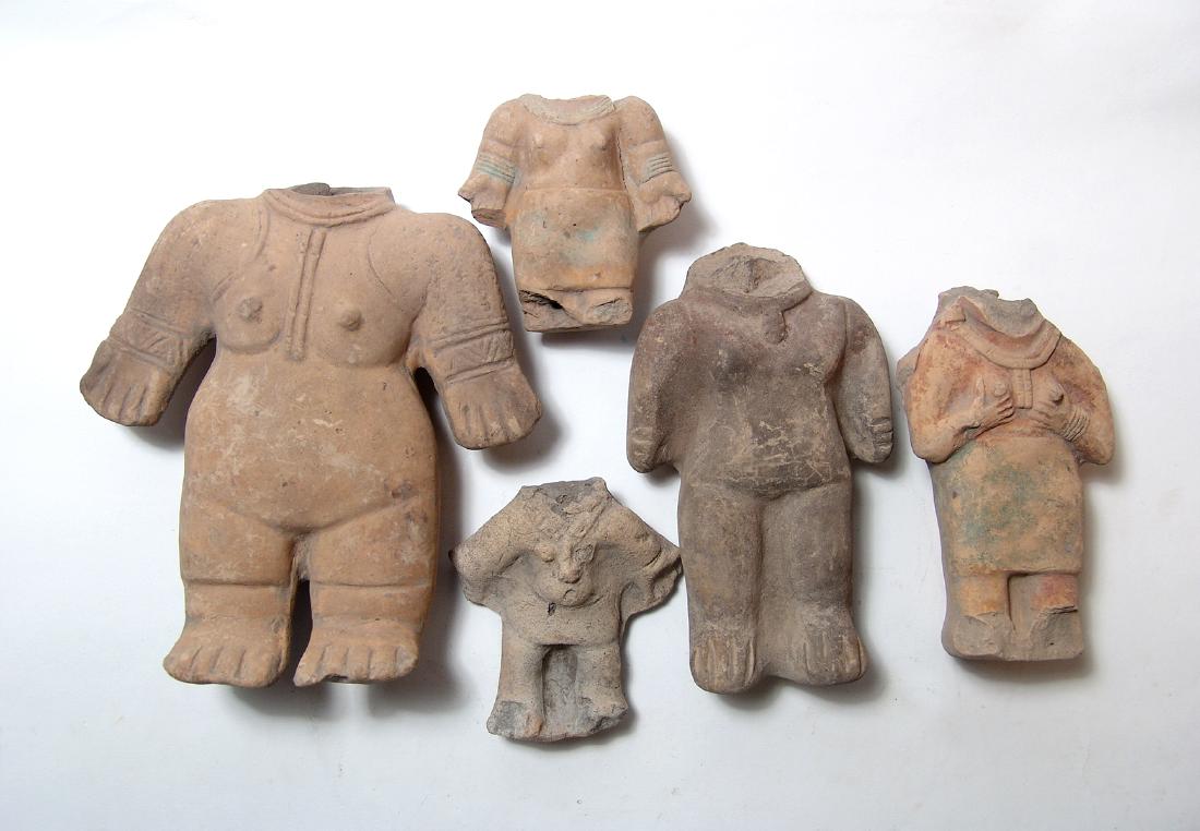 5 Jamacoaque & La Tolita-Tumaco large ceramic torsos (1 of 2)
